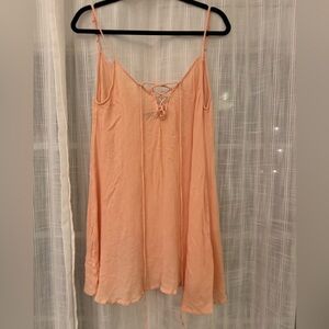 Peach Spaghetti Strap Swimsuit Coverup